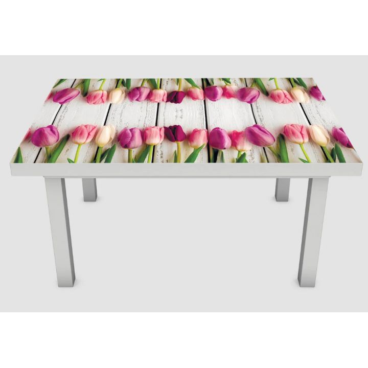Наклейка на стол Букет тюльпанов, 60х120 см