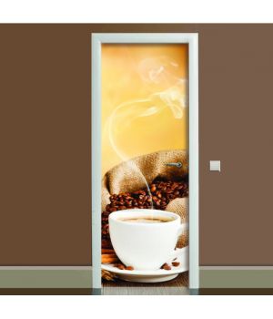 Наклейка на дверь Кофе 02, 65х200 см