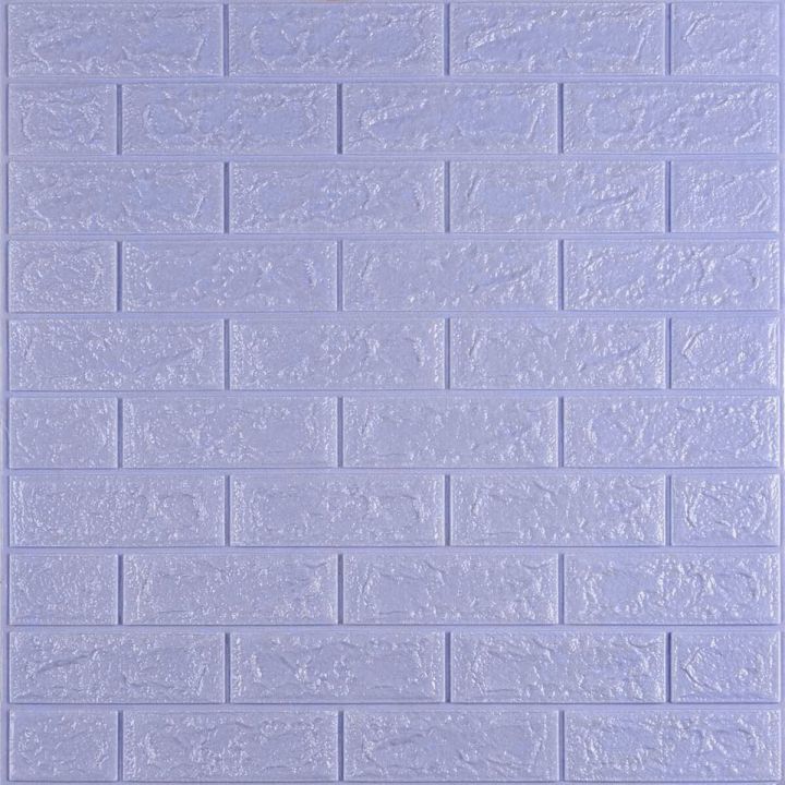 Самоклеющаяся декоративная 3D панель Кирпич светло- фиолетовый 700x770x5мм