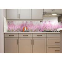 Виниловая наклейка фартук-скинали на кухню Луг 600х2500 мм розовый