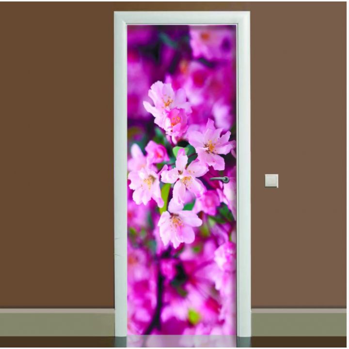 Наклейка на дверь Цветение 02, 65х200 см