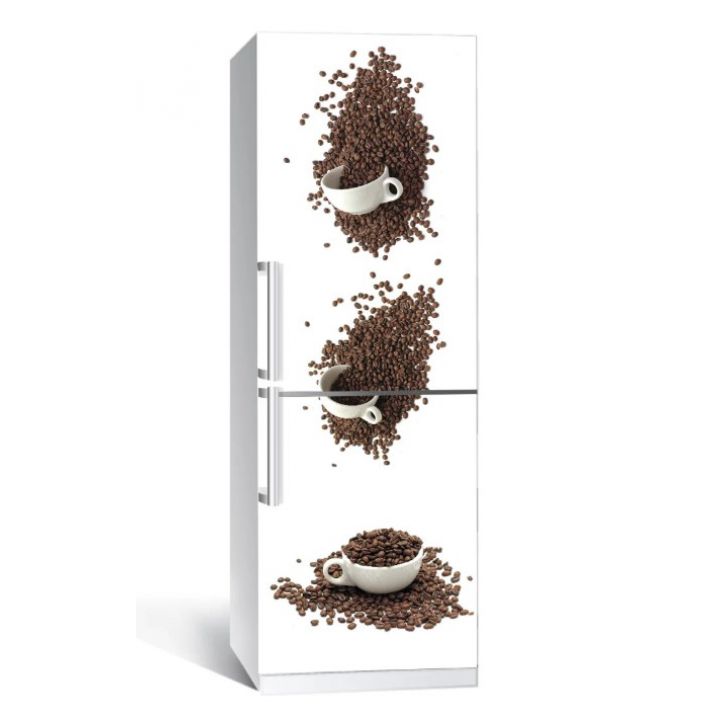 Наклейка на холодильник Кофейные чашки 650х2000 мм