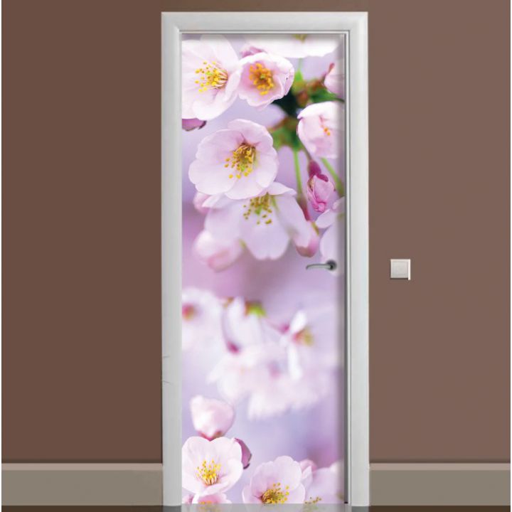 Наклейка на дверь Яблочное цветение 65х200 см