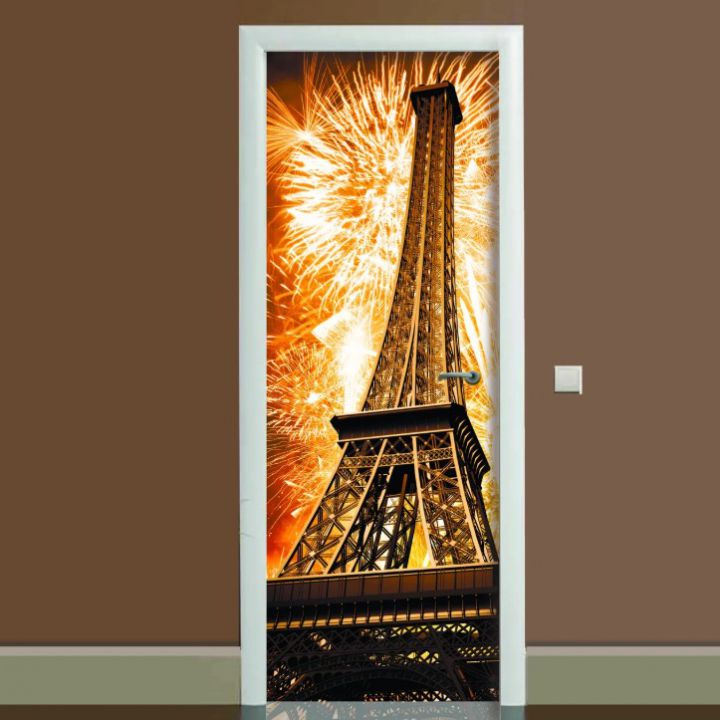 Наклейка на дверь Эйфелева башня 02, 65х200 см