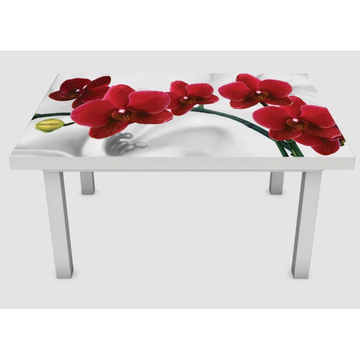 Наклейка на стіл Орхідея червона перлина 01, 60х120 см