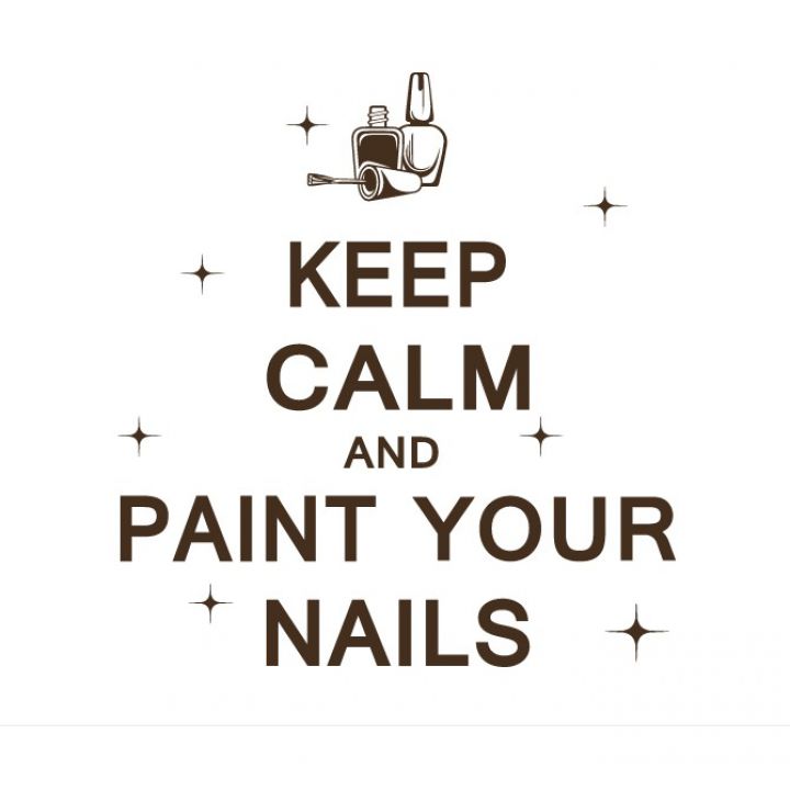 Стильная наклейка в маникюрный салон Keep calm and paint your nails