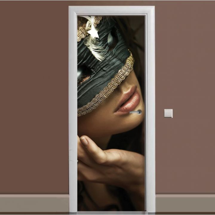 Наклейка на двері Загадкова дівчина 65х200 см