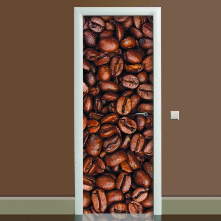 Наклейка на дверь Кофе, 65х200 см