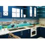 Вінілова наклейка фартук-скінали на кухню Заворожлива Венеція 600х2500мм блакитний
