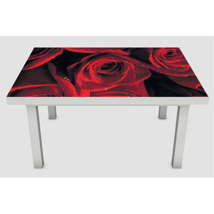 Наклейка на стіл Червоні троянди 01, 60х120 см