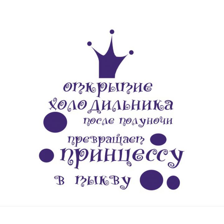 Інтер'єрна наклейка-стікер на стіну, скло Для принцес на холодильник