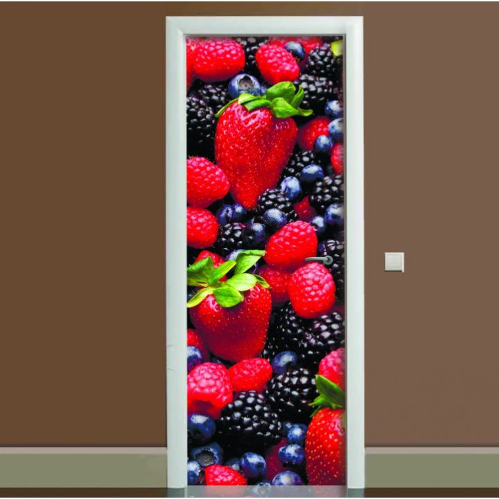 Наклейка на дверь Лесная ягода, 65х200 см