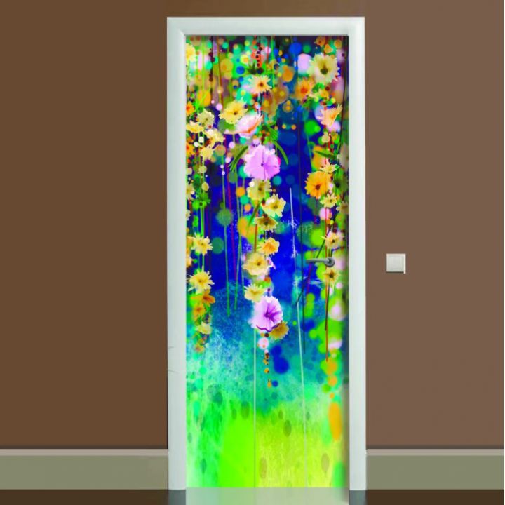 Наклейка на дверь Цветение, 65х200 см