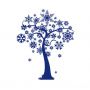 Интерьерная новогодняя наклейка на стену Дерево со снежинками