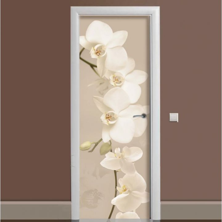 Наклейка на дверь Орхидея беж 01 65х200 см