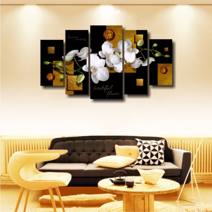 Модульная картина Орхидеи и золото