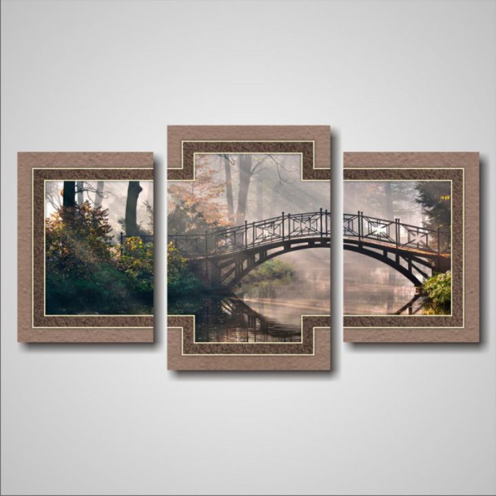 Модульные картины Романтический мост в лесу