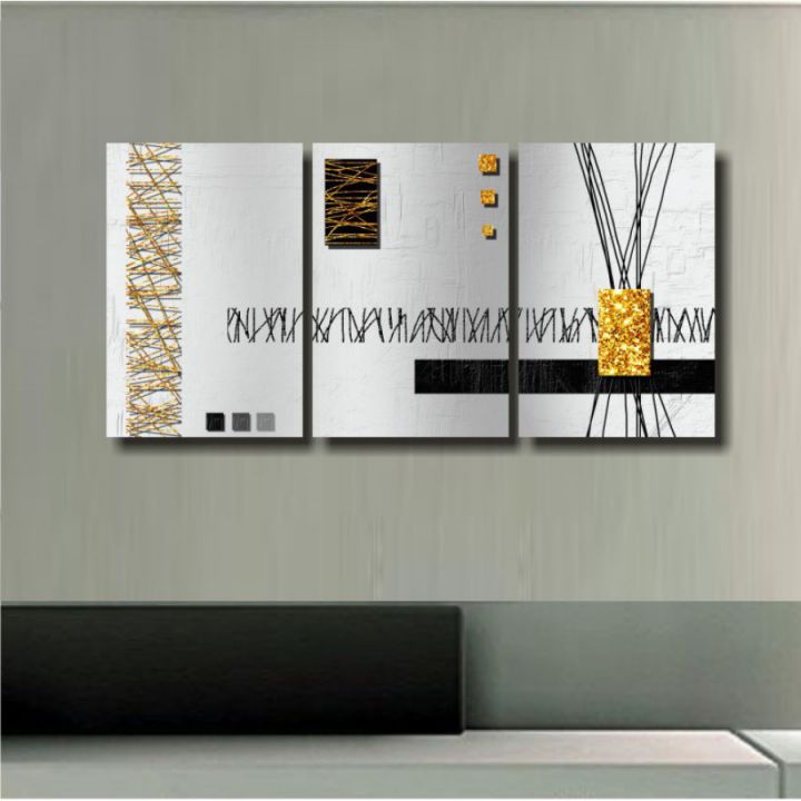 Модульна картина Абстракція золота нитка