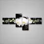Черно белые модульные картины Абстракция Орхидея