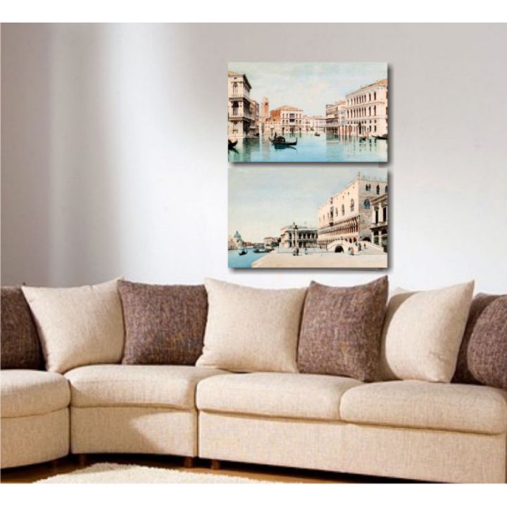 Модульная картина Подборка картин "Венеция в стиле акварель"