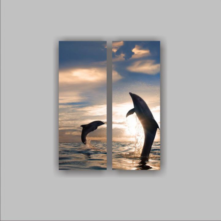 Модульные картины Пара дельфинов