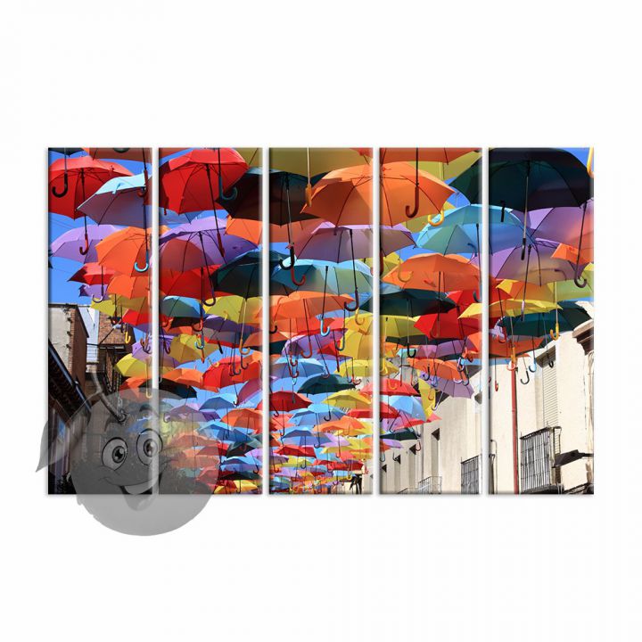 Модульная Картина Цветные зонтики
