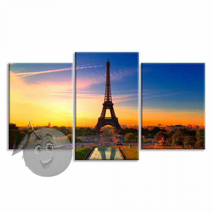 Модульная Картина Эйфелева башня на закате