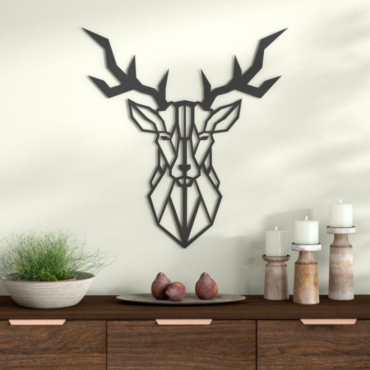 Объемная 3D картина из дерева Объемная 3D картина из дерева Благородный олень, 50x50 см