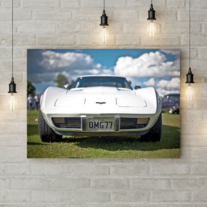 Картина на полотні Old white corvette, 50х35 см