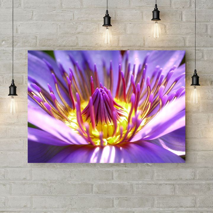 Картина на холсте Желто-фиолетовый цветок, 50х35 см