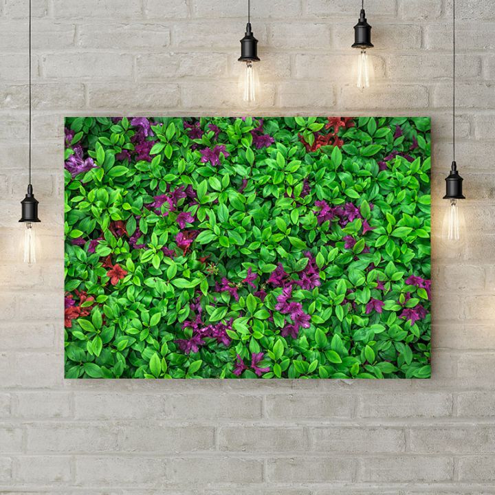 Картина на холсте Фон из зеленых цветов 5, 50х35 см