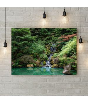 Картина на холсте Водопад в чаще леса, 50х35 см