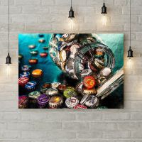 Картина на холсте Пивные крышки, 50х35 см