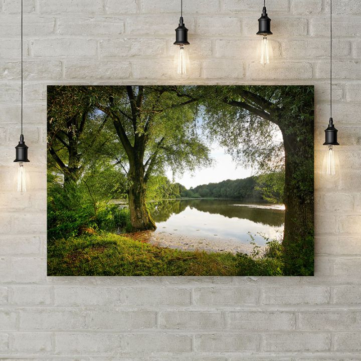 Картина на холсте Озеро в лесу, 50х35 см