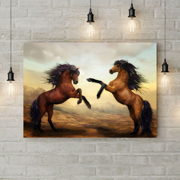 Картина на холсте Эффектные лошади, 50х35 см