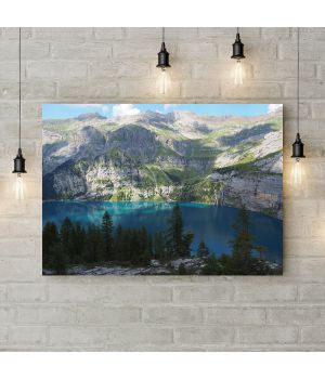 Картина на холсте Лазурное озеро в горах, 50х35 см