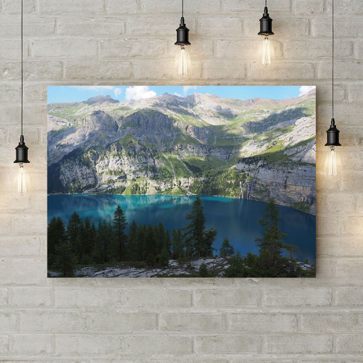 Картина на холсте Лазурное озеро в горах, 50х35 см