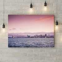 Картина на холсте Розовое небо над городом, 50х35 см