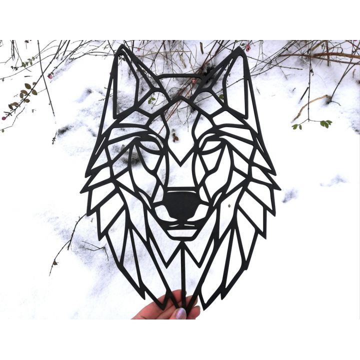 Объемная 3D картина из дерева Волк, 35x50 см