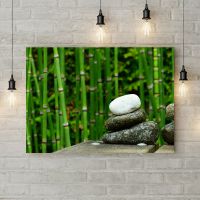 Картина на холсте Бамбук и камни, 50х35 см