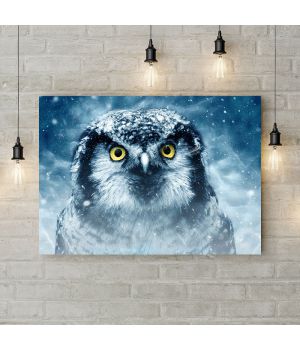 Картина на холсте Снежная сова, 50х35 см