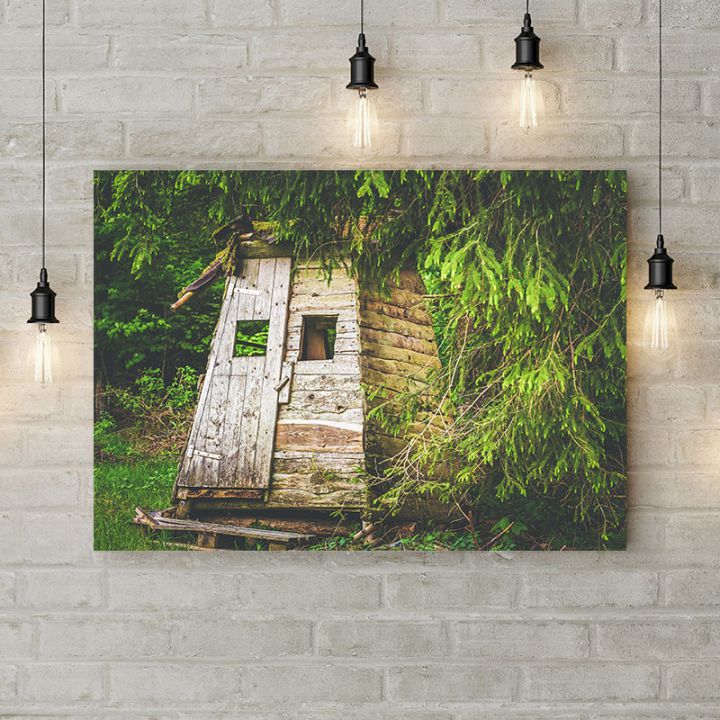 Картина на холсте Хижина в лесу, 50х35 см