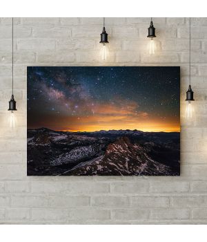 Картина на холсте Звездное небо в горах, 50х35 см