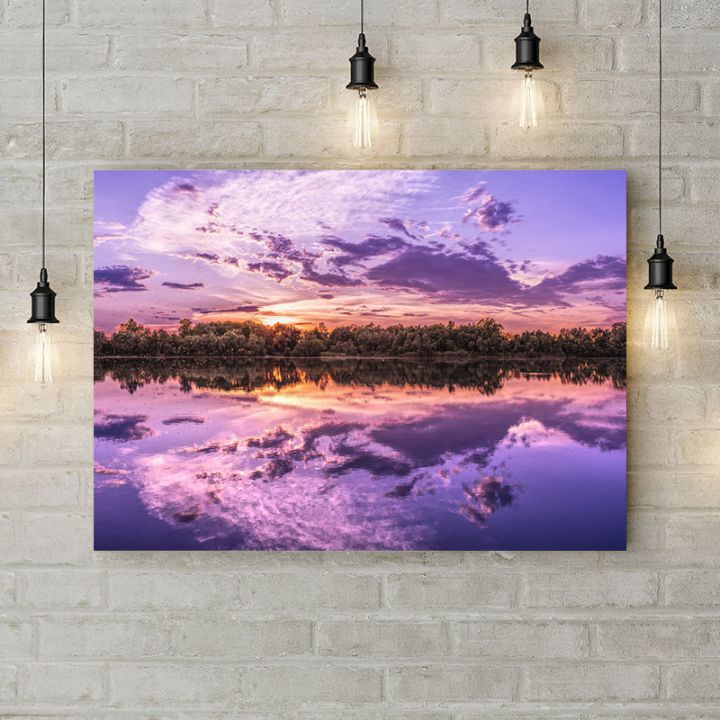 Картина на холсте Фиолетовый закат, 50х35 см