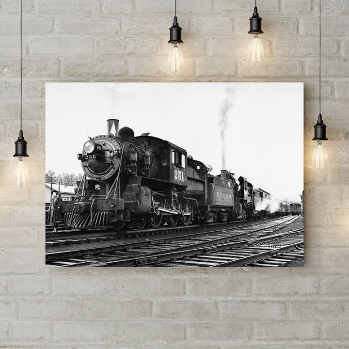 Картина на холсте Старый поезд, 50х35 см