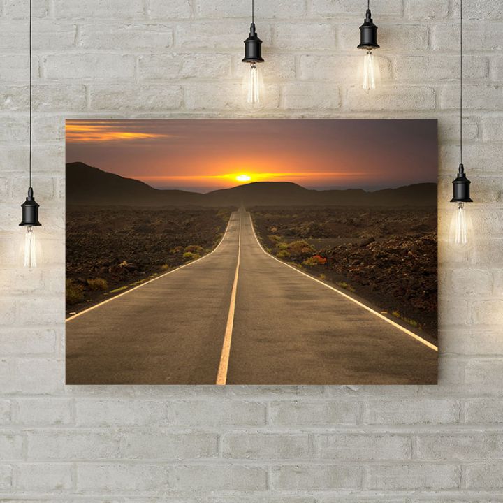 Картина на холсте Дорога к закату солнца, 50х35 см