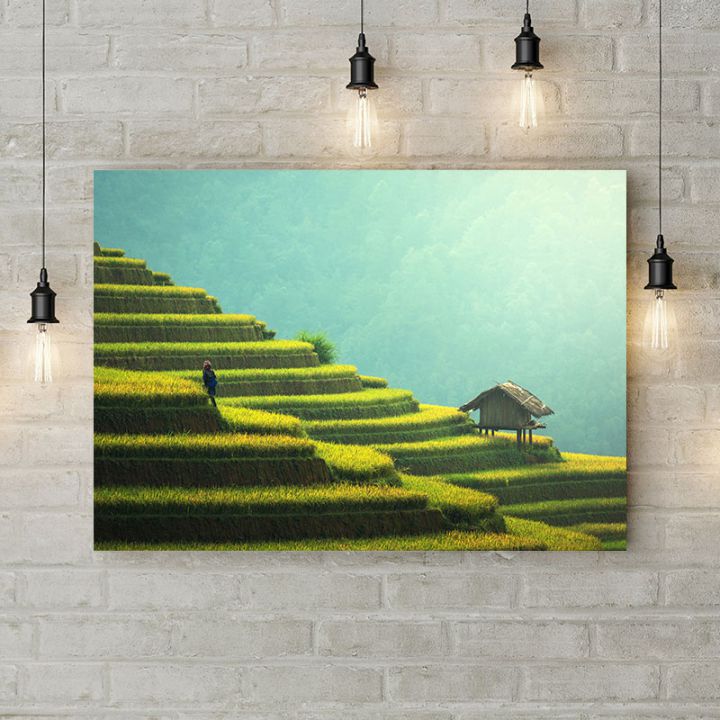 Картина на холсте Рисовые поля, 50х35 см