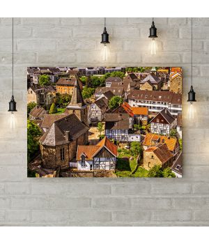 Картина на холсте Уютная деревенька, 50х35 см
