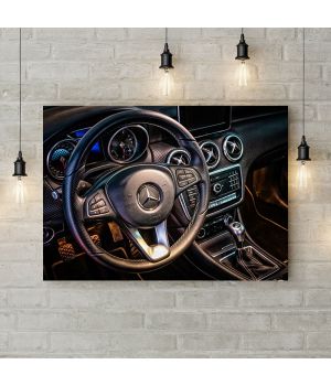 Картина на холсте Руль Mercedes, 50х35 см