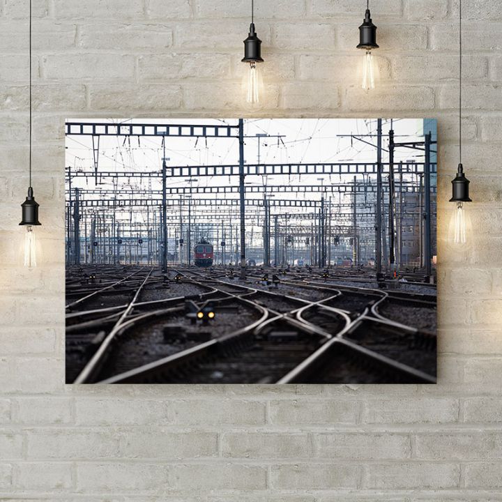 Картина на холсте На вокзале, 50х35 см